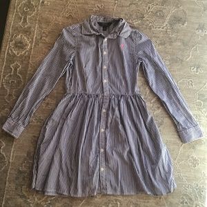 Polo Ralph Lauren navy and white striped shirt dress